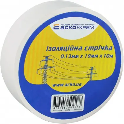 Изолента Аско-Укрем 0,13x19мм/10м белая (A0150020032)