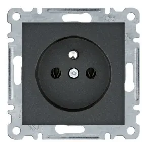 Розетка Hager WL1023 Lumina 16А/230В із центральним з/к (чорна)