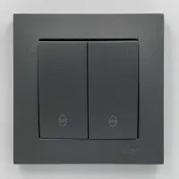 Вимикач EL-BI VEGA антрацит матовий 2-кл прохідний ( 510-016700-211 )