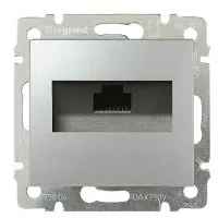 Механізм розетки комп'ютерної RJ-45 UTP Cat.6 Valena алюміній Механізм розетки комп'ютерної RJ-45 UTP Cat.6 Valena алюміній