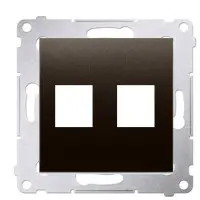 Пряма інформаційна розетка Kontakt Simon Simon 54 Premium DKP2.01/46 під 2xRJ45 Keystone із супортом (бронза)