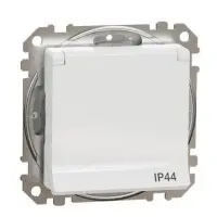Розетка Schneider Electric Sedna Design & Elements з заземленням шторками та кришкою IP44 біла SDD211024 Розетка Schneider Electric Sedna Design & Elements з заземленням шторками та кришкою IP44 біла SDD211024