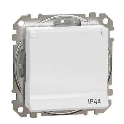 Розетка Schneider Electric Sedna Design & Elements с заземлением шторками и крышкой IP44 белая SDD211024 Розетка Schneider Electric Sedna Design & Elements с заземлением шторками и крышкой IP44 белая SDD211024