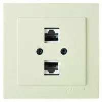 Розетка Nilson Touran кремовая компьютерная 2-я CAT5e RJ45 ( 24121046 )
