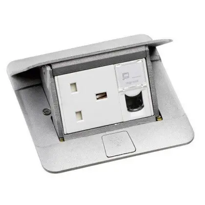 Лючок із висувним блоком Legrand 54010 3М (алюміній)