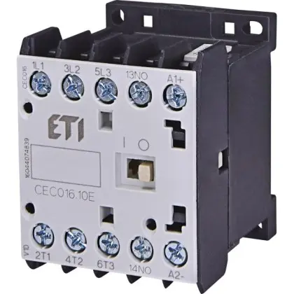 Мініатюрний контактор ETI 004641090 CEC 16.10-230V-50/60Hz (16A; 7.5kW; AC3) Мініатюрний контактор ETI 004641090 CEC 16.10-230V-50/60Hz (16A; 7.5kW; AC3)