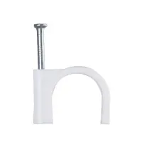 Кабельная скоба Аско-Укрем 8мм кругла белая 100шт (A0150030005)