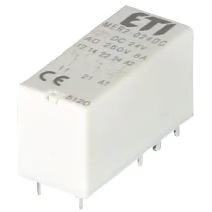 Миниатюрное электромеханическое реле ETI 002473032 MER2-024 DC 2p Миниатюрное электромеханическое реле ETI 002473032 MER2-024 DC 2p