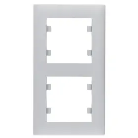 Вертикальна двомісна рамка Hager WL5622 Lumina-Intense 2X (срібляста)