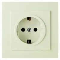 Розетка Nilson Touran кремова 1-я с заземлением ( 24121017 )