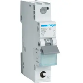 Автоматичний вимикач Hager MCS116 QC 6кА C 16A 1P