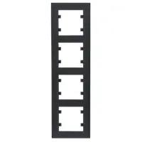 Вертикальна чотиримісна рамка Hager WL5643 Lumina-Intense 4X (чорна)