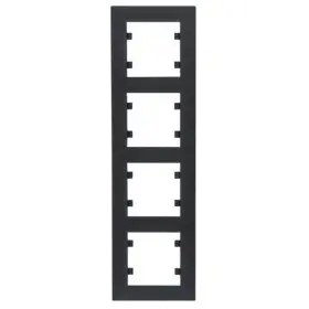 Вертикальна чотиримісна рамка Hager WL5643 Lumina-Intense 4X (чорна)