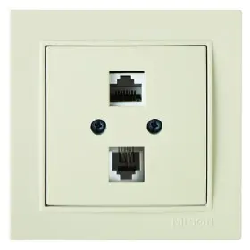 Розетка Nilson Thor кремовая телефонная 2-на RJ11 (27121041)