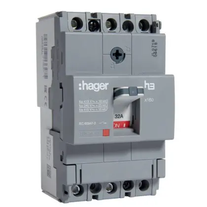 Електро-автомат Hager x160, In=32А, 3п, 18kA Електро-автомат Hager x160, In=32А, 3п, 18kA