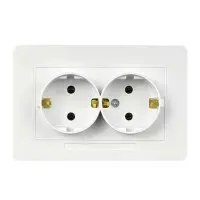 Розетка Nilson Selene белая 2-я с заземлением ( 23111025 )