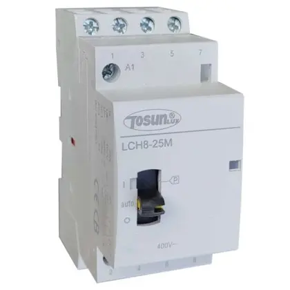 Модульный контактор с ручным управлением TOSUNlux LCH8-25M 4NO 4P 25A (6931934213430) Модульный контактор с ручным управлением TOSUNlux LCH8-25M 4NO 4P 25A (6931934213430)