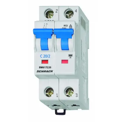 Автоматический выключатель Schrack BM617220 6кА 20А 2P х-ка C