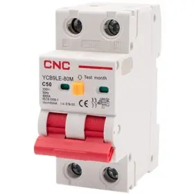 Дифференциальный выключатель CNC YCB9LE-80M C50А 1Р+N 6кА 30мА (Б00044018)
