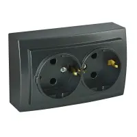 Розетка Nilson Themis антрацит 2-на з заземленням ( 26161025 )