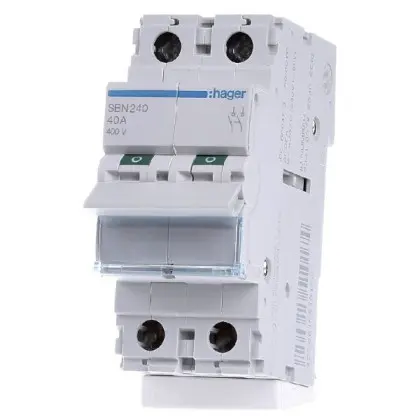 Выключатель нагрузки Hager SBN240 2P 40А/400В 2м Выключатель нагрузки Hager SBN240 2P 40А/400В 2м