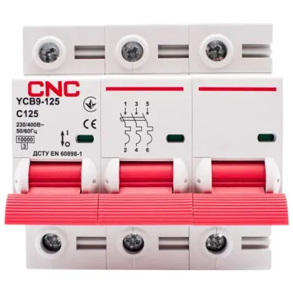 Автоматичний вимикач CNC YCB9-125 3Р 125А 10kA C