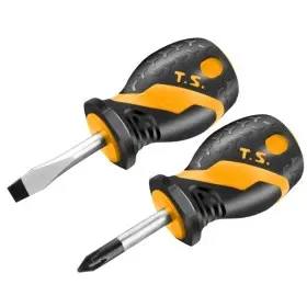 Комплект коротки ударных отверток Tolsen (20181) SL6,5х38мм+PH2х38мм