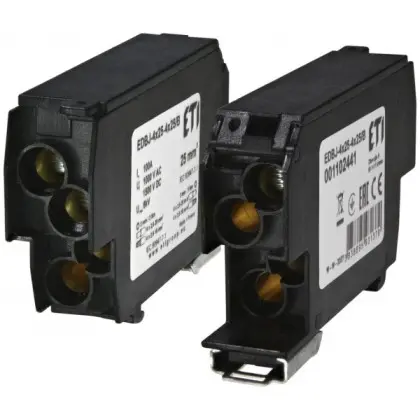 Розподільчий блок ETI EDBJ-4x25-4x25/B 100A 1000V AC/1500В DC чорний (1102441) Розподільчий блок ETI EDBJ-4x25-4x25/B 100A 1000V AC/1500В DC чорний (1102441)