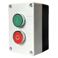 Двухместный пост управления Promfactor FP4-BOX2W12 с металлическими кнопками "I-0" (Start-Stop) Двухместный пост управления Promfactor FP4-BOX2W12 с металлическими кнопками "I-0" (Start-Stop)