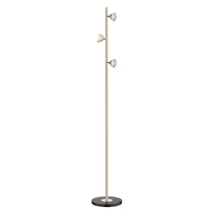Торшер Zuma Line F0603-03A-F7B1 Boston LED 3x5W 3000K 1650Lm IP20 золотий (5907925003695)