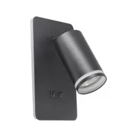 Бра, настінний світильник Goldlux 324368 Paris GU10+Led 2x10+6W IP20 BK