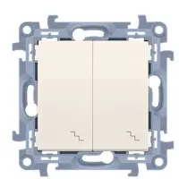 Двокнопковий прохідний вимикач Kontakt Simon Simon 10 CW6/2L.01/41 з підсвічуванням (кремовий)