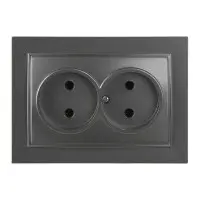 Розетка Nilson Thor антрацит 2-на без заземлення ( 27161024 )
