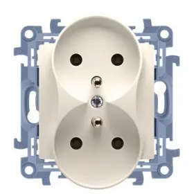 Подвійна розетка Kontakt Simon Simon 10 CGZ2M.01/41 із заземленням French (кремовий)