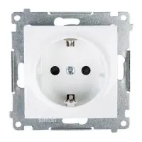 Одинарна електрична розетка Kontakt Simon Simon 54 Premium DGSZ1Z.01/11 із заземленням Schuko зі шторками (білий)