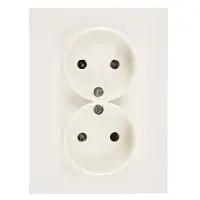 Розетка двойная без з/к FIORENA белая