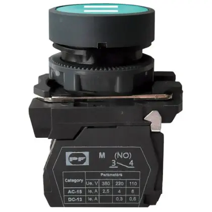 Кнопка Promfactor FP5-AA3361 1NO "II" зеленая (FP5-AA3361) Кнопка Promfactor FP5-AA3361 1NO "II" зеленая (FP5-AA3361)