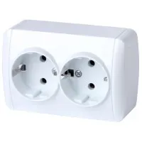 Подвійна розетка E.Next e.aqua.1233.gr з з/к IP20 (s035055)