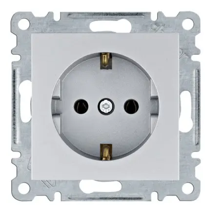 Розетка Hager WL1052 Lumina 16А/230В с з/к (серебристая) Розетка Hager WL1052 Lumina 16А/230В с з/к (серебристая)