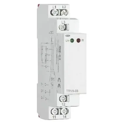 Реле контроля напряжения TOSUNlux TRV8-05/M265 L1-L2-L3-N 127В-265В 2%-20% АС1 250В/DC24В 0,1-10сек 10А 2 контактные группы (6940151001010)