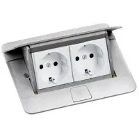 Лючок із висувним блоком розеток Legrand 54011 4М (алюміній)