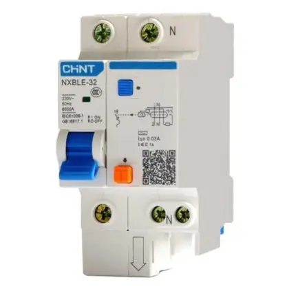 Дифференциальный выключатель Chint NXBLE-63 1P+N C40 30мА AC 6кА (819936) Дифференциальный выключатель Chint NXBLE-63 1P+N C40 30мА AC 6кА (819936)