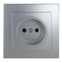 Розетка Nilson Touran серебро 1-я без заземления ( 24131015 )