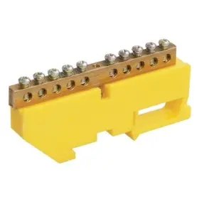 Ізольована шина TNSy «N/PE» ШЛІ6х9-10 на DIN-рейку жовта (TNSy5503126)