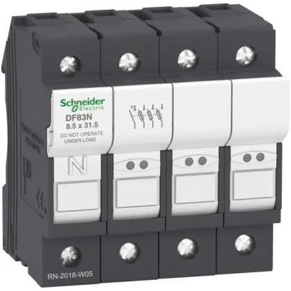 Держатель предохранителей Schneider Electric TeSys DF83N 3P N 25A 8,5х31,5 Держатель предохранителей Schneider Electric TeSys DF83N 3P N 25A 8,5х31,5
