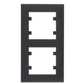 Вертикальна двомісна рамка Hager WL5623 Lumina-Intense 2X (чорна)