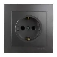 Розетка Nilson Touran антрацит 1-я с заземлением ( 24161017 )