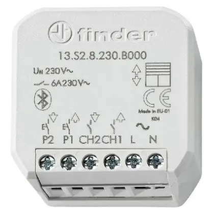 Радиореле для жалюзов Finder 2NO 6A 230В AC 2 канала (13S28230B000) Радиореле для жалюзов Finder 2NO 6A 230В AC 2 канала (13S28230B000)