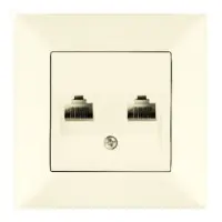 Розетка комп'ютерна Meridian, 2xRJ45 Cat.5e, кремовий