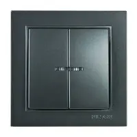 Выключатель Nilson Thor антрацит 2кл с подсветкой ( 27161004 )